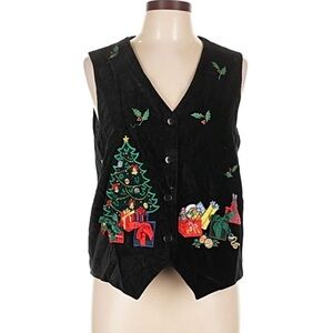 Festive Black Holiday Vest